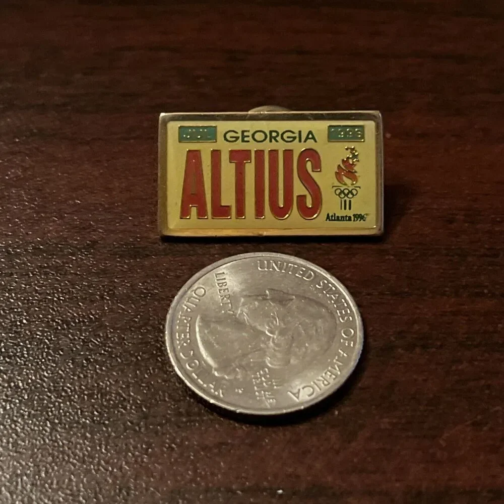 Vintage 1996‎ Atlanta Olympics Altius License Plate Lapel Hat Pin